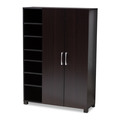Baxton Studio Marine 2-Door Wood Entryway Shoe Storage Cabinet with Open Shelves 153-9157